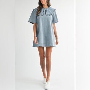 Amable by Mable Brynn Collared Denim Dress